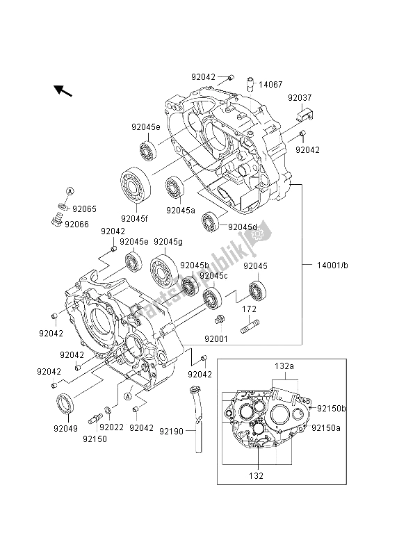 Todas las partes para Caja Del Cigüeñal de Kawasaki KLX 300R 1997