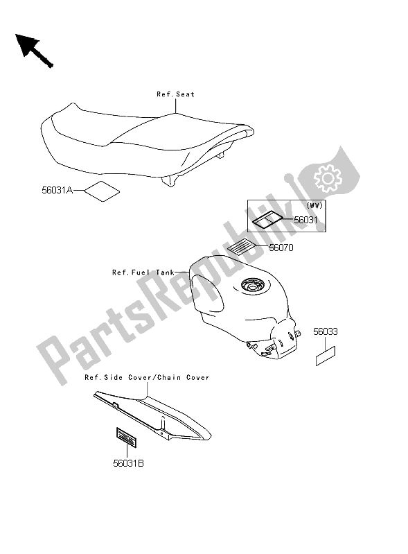 Wszystkie części do Etykiety Kawasaki ZZR 600 2006