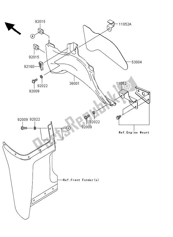 All parts for the Side Covers of the Kawasaki KVF 360 4X4 2013