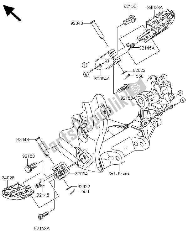 Todas las partes para Reposapiés de Kawasaki KX 250F 2009