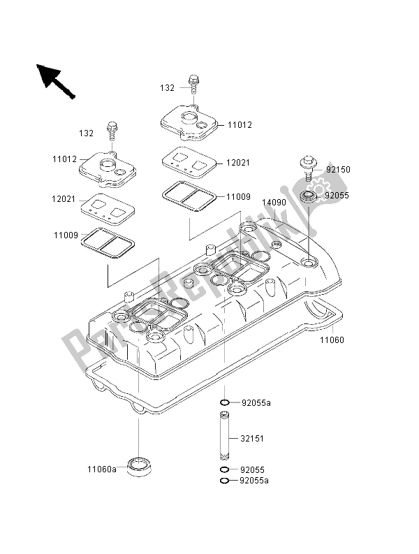 Todas las partes para Cubierta De Tapa De Cilindro de Kawasaki Ninja ZX 7R 750 2000