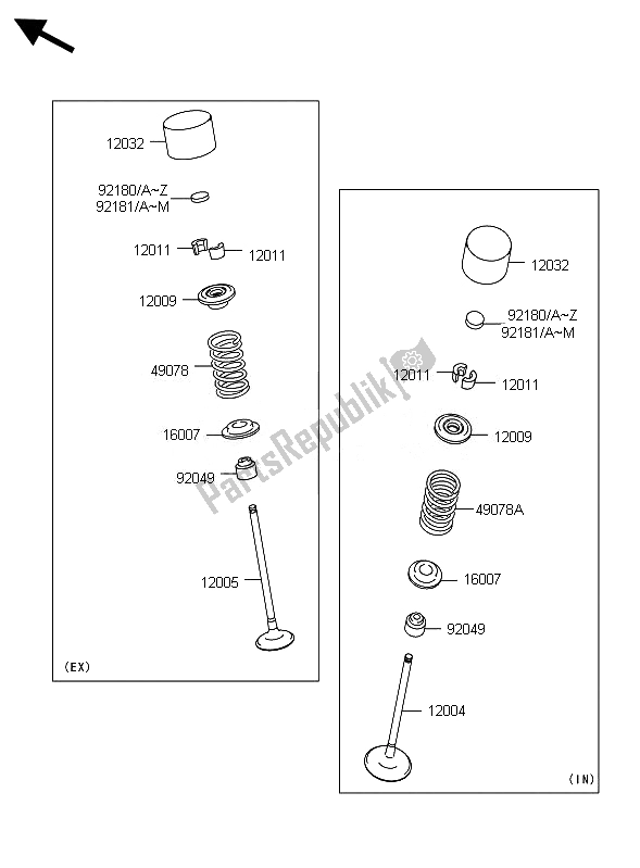 Tutte le parti per il Valvola del Kawasaki Ninja ZX 10R 1000 2010