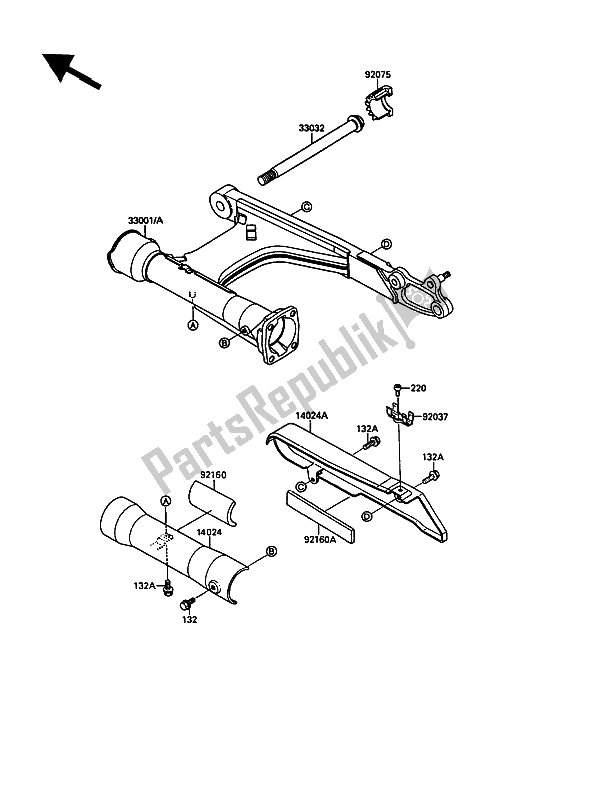 Todas las partes para Basculante de Kawasaki VN 15 1500 1991