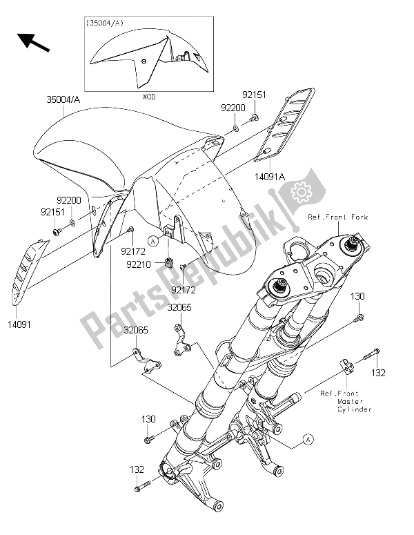 All parts for the Front Fender(s) of the Kawasaki 1400 GTR ABS 2015