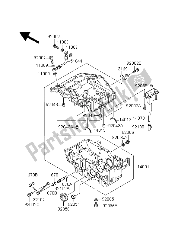 Alle onderdelen voor de Carter van de Kawasaki EL 252 1996