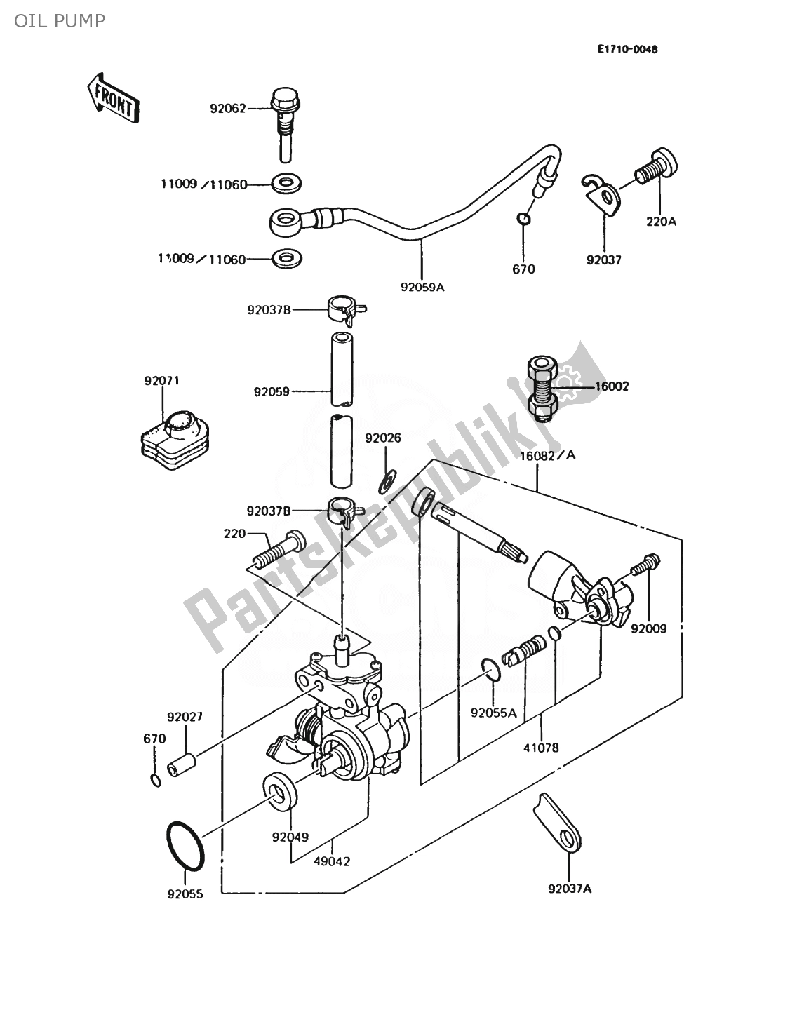 Toutes les pièces pour le La Pompe à Huile du Kawasaki AR 125 1988