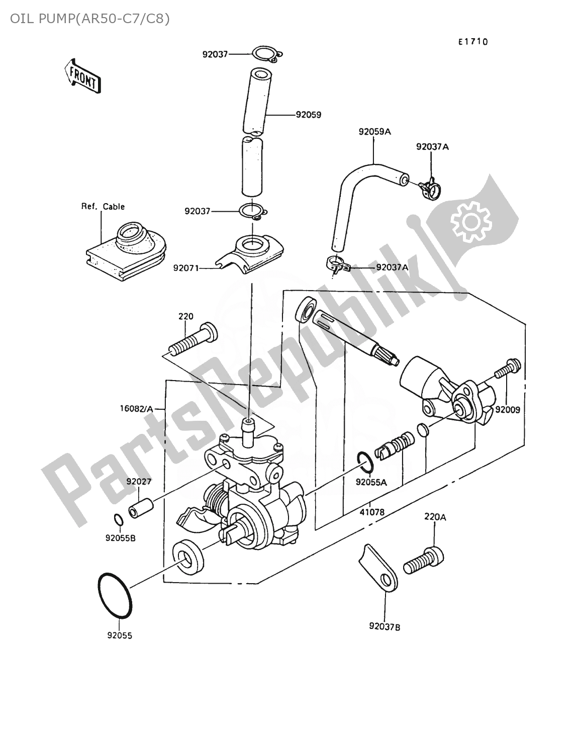 Todas as partes de Oil Pump(ar50-c7/c8) do Kawasaki AR 50 1989