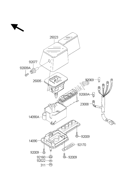 All parts for the Meter(s) of the Kawasaki KLR 650C 2003