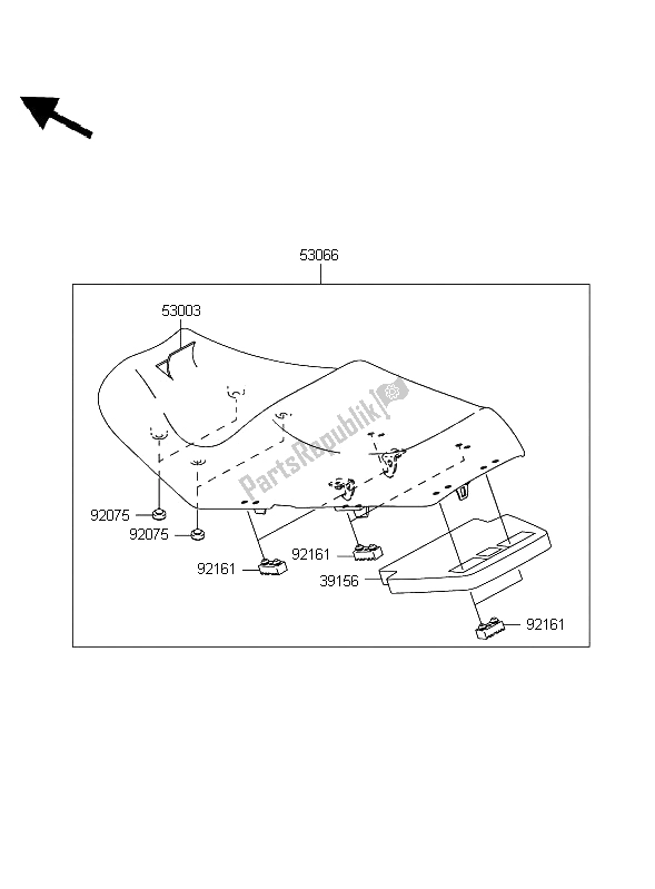 Alle onderdelen voor de Stoel van de Kawasaki 1400 GTR 2009