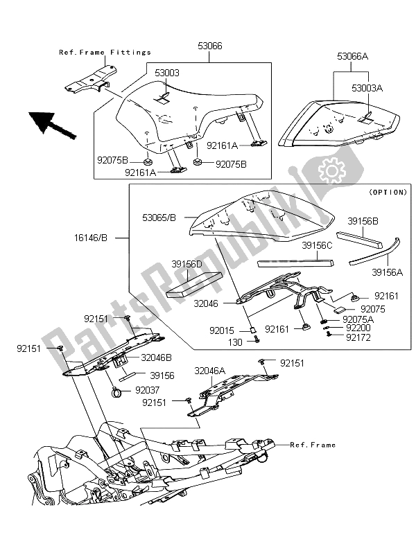 Todas las partes para Asiento de Kawasaki Z 750R 2012