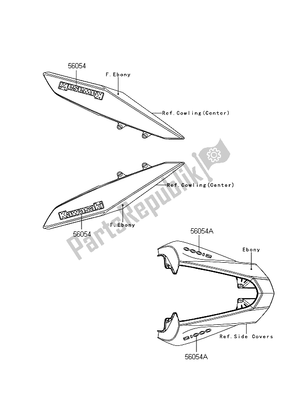 Toutes les pièces pour le Décalcomanies (ébène) du Kawasaki Z 1000 2011