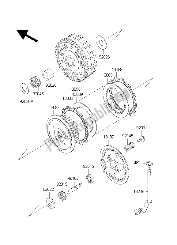 All parts for the Clutch of the Kawasaki VN 800 Drifter 1999