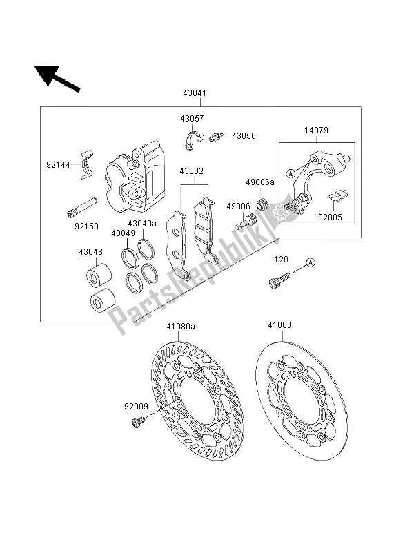 Todas las partes para Freno Frontal de Kawasaki KX 250 2001