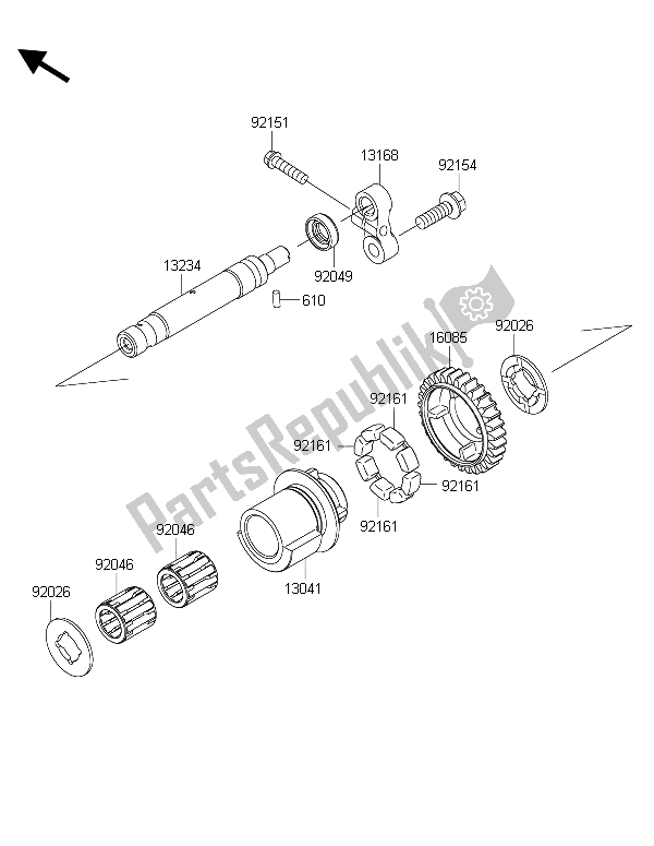 Tutte le parti per il Equilibratore del Kawasaki Z 1000 2015