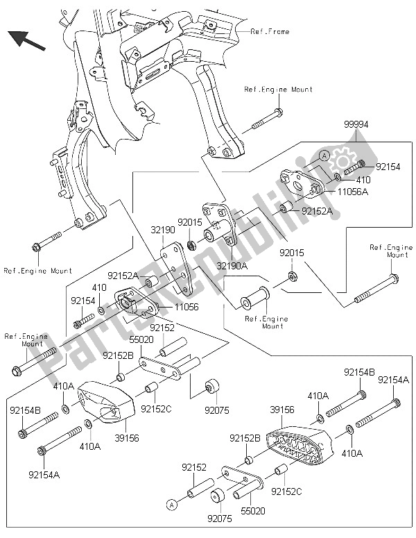 All parts for the Accessory (engine Guard) of the Kawasaki ER 6F ABS 650 2016