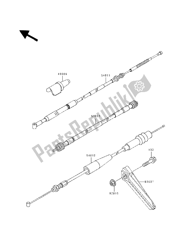 All parts for the Cable of the Kawasaki KDX 200 1990