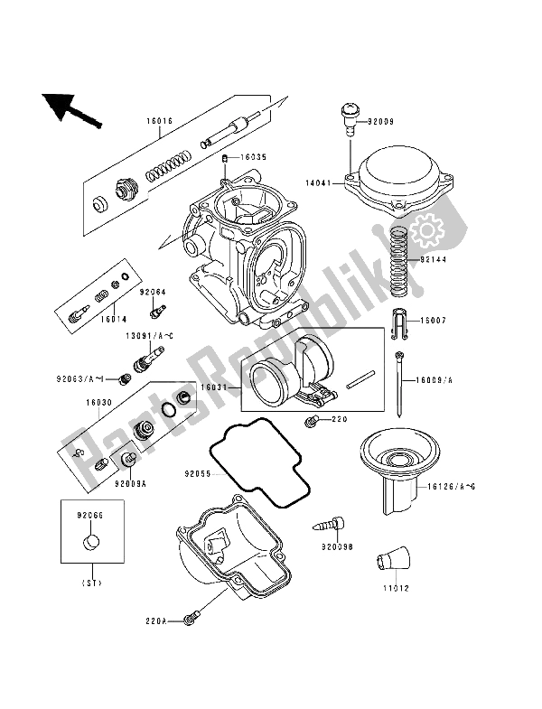 All parts for the Carburetor Parts of the Kawasaki Ninja ZX9R 900 1994