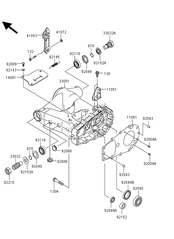 All parts for the Swingarm of the Kawasaki KVF 360 4X4 2011