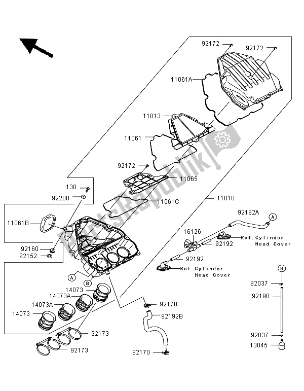 Toutes les pièces pour le Purificateur D'air du Kawasaki Z 1000 SX 2011