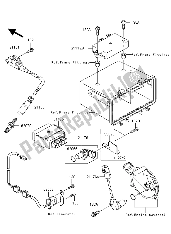 All parts for the Ignition System of the Kawasaki KVF 360 2009