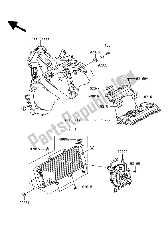 Todas las partes para Radiador de Kawasaki Versys 650 2007