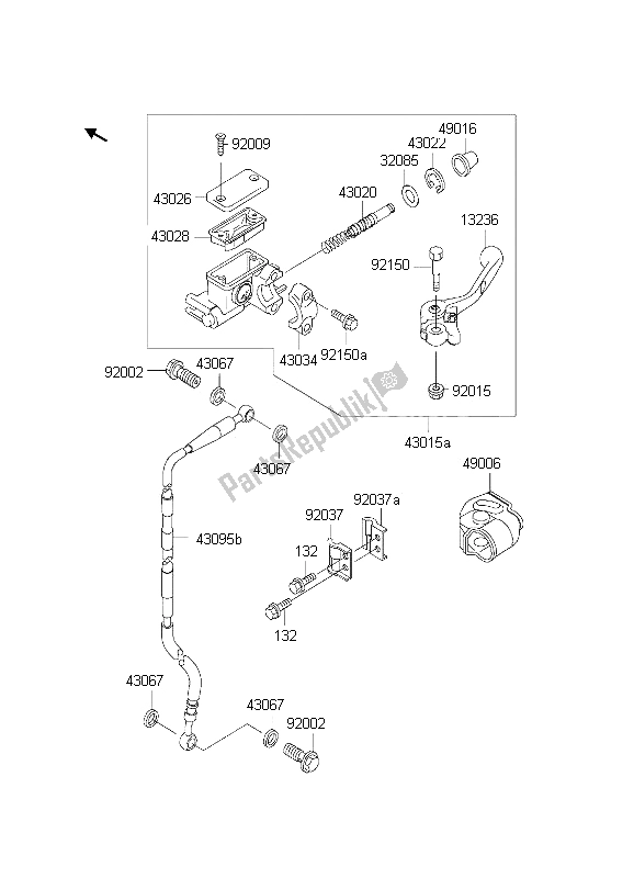 Tutte le parti per il Pompa Freno Anteriore del Kawasaki KX 65 2002