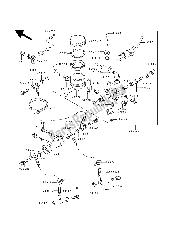 Todas las partes para Cilindro Maestro Delantero de Kawasaki ZXR 400 1992