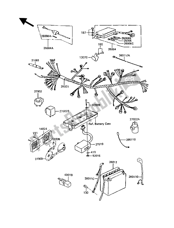 All parts for the Chassis Electrical Equipment of the Kawasaki Z 1300 1987