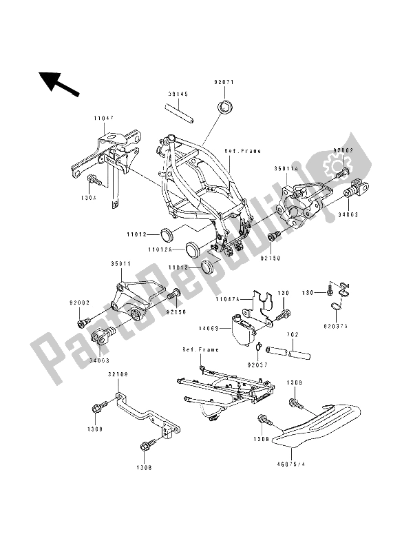 Todas las partes para Caja De Batería de Kawasaki ZZ R 600 1990