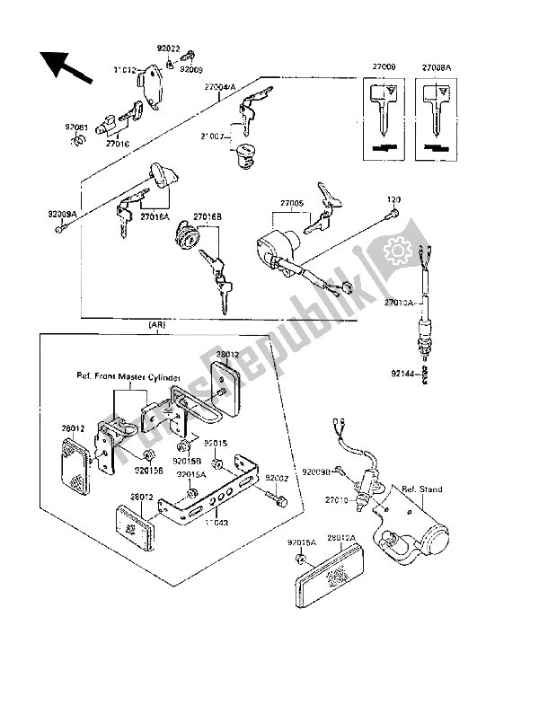 All parts for the Ignition Switch of the Kawasaki VN 15 SE 1500 1989