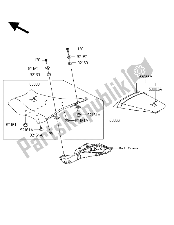 All parts for the Seat of the Kawasaki Ninja ZX 10R ABS 1000 2012