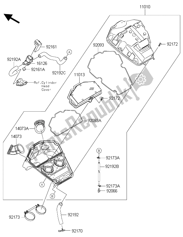 Toutes les pièces pour le Purificateur D'air du Kawasaki Versys 650 ABS 2015