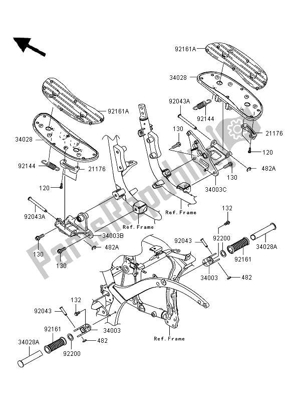 All parts for the Footrests of the Kawasaki VN 900 Classic 2006