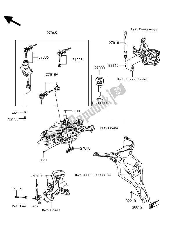 Todas las partes para Switch De Ignición de Kawasaki Versys 650 2007
