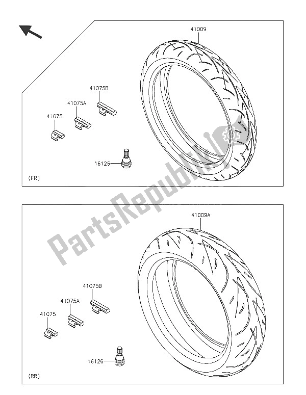 All parts for the Tires of the Kawasaki Z 800 ABS 2016