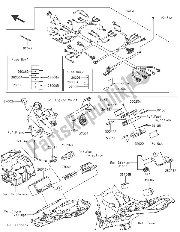 Todas las partes para Equipo Eléctrico Del Chasis de Kawasaki Z 800 ABS 2016