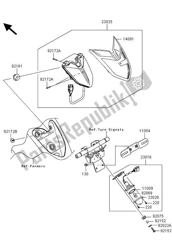 All parts for the Taillight(s) of the Kawasaki VN 1700 Classic Tourer ABS 2013