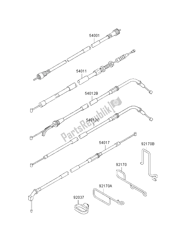 Tutte le parti per il Cavi del Kawasaki Ninja ZX 6R 600 1997