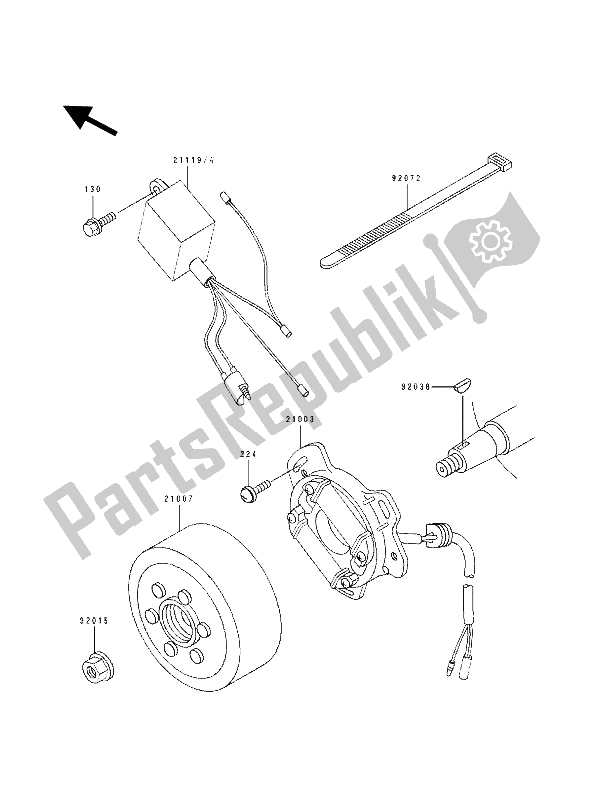 Tutte le parti per il Generatore del Kawasaki KX 60 1991