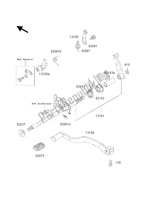 Alle onderdelen voor de Schakelmechanisme van de Kawasaki KLF 300 4X4 2002