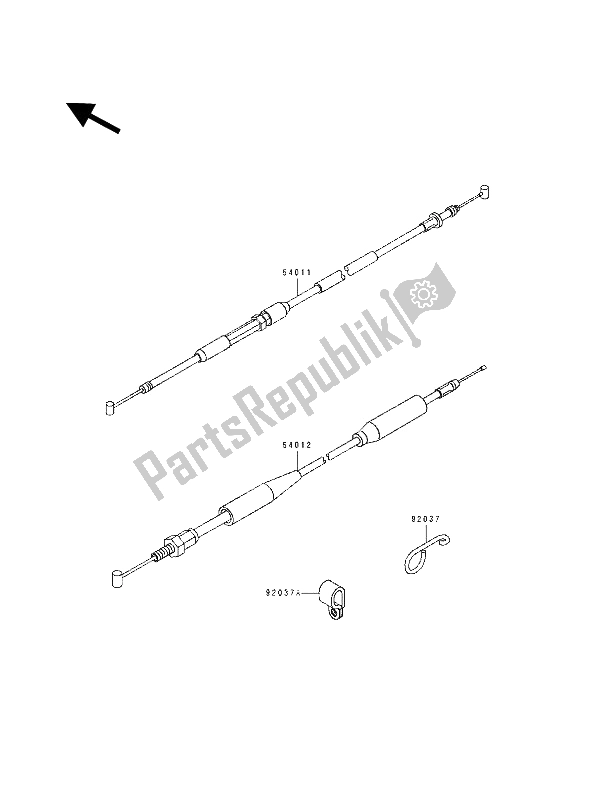 Tutte le parti per il Cavo del Kawasaki KX 125 1990