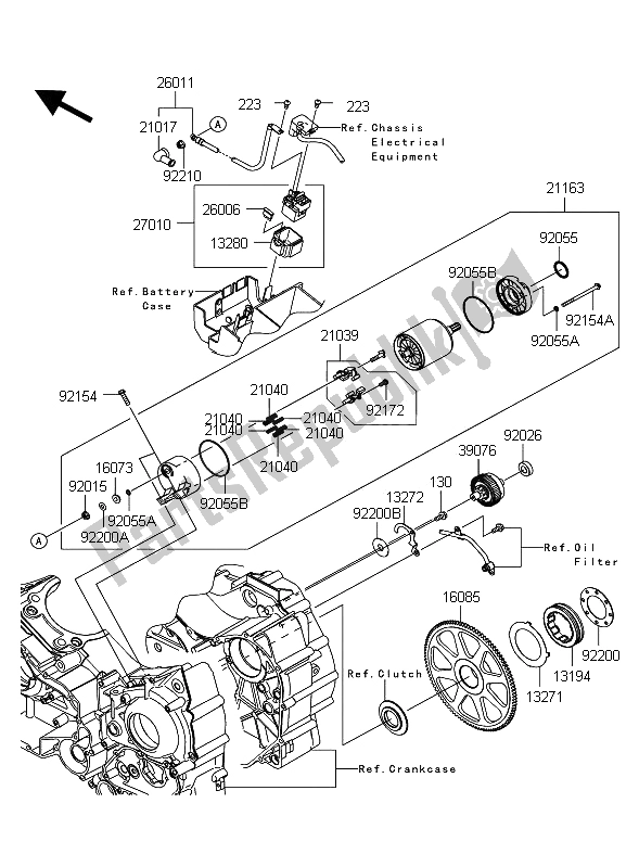 All parts for the Starter Motor of the Kawasaki VN 1700 Classic Tourer ABS 2012