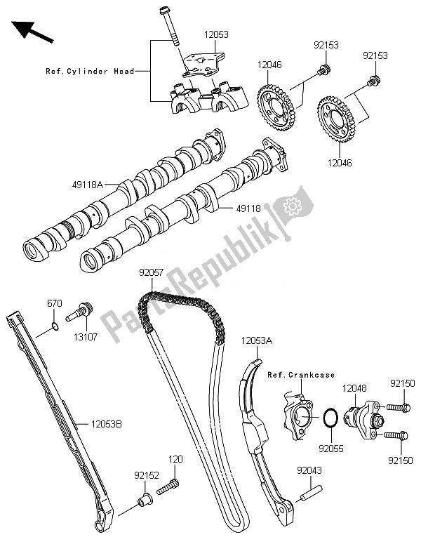 All parts for the Camshaft(s) & Tensioner of the Kawasaki Ninja ZX 10R 1000 2014