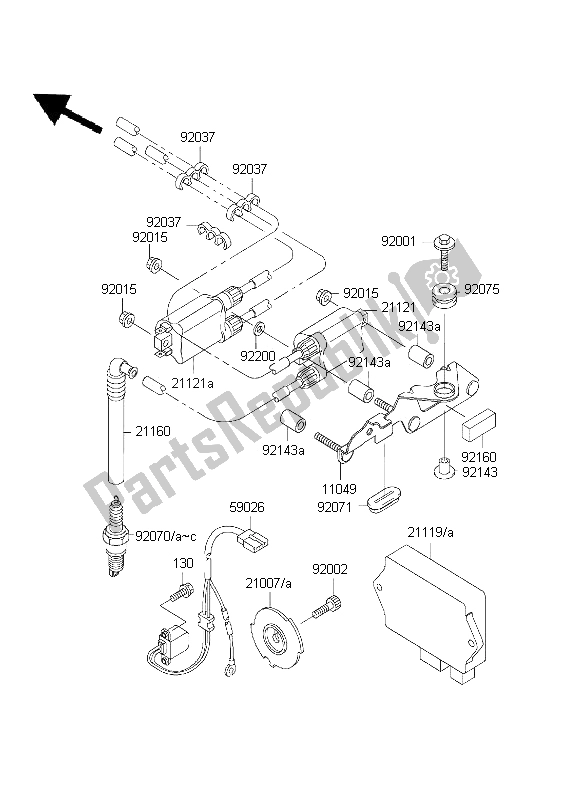 Todas las partes para Sistema De Encendido de Kawasaki Ninja ZX 7R 750 2001