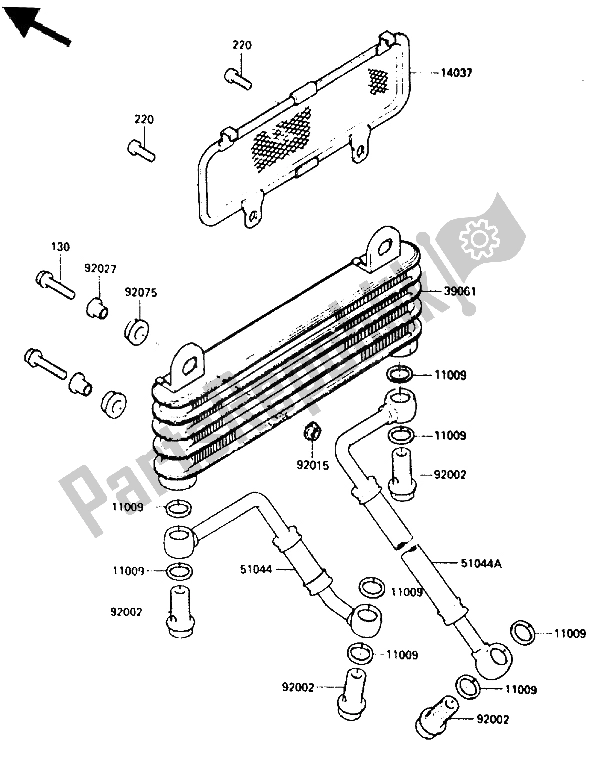 Tutte le parti per il Radiatore Dell'olio del Kawasaki GPZ 900R 1985