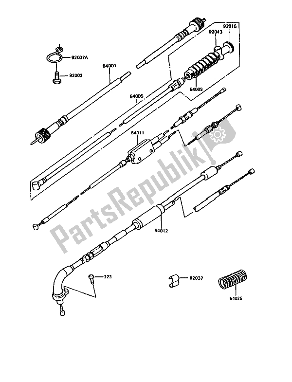 Tutte le parti per il Cavi del Kawasaki KE 100 1994