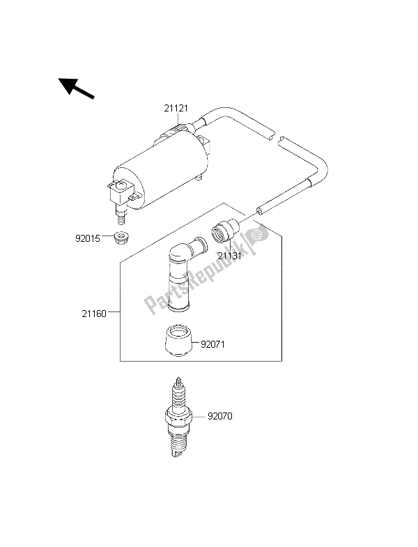 Tutte le parti per il Sistema Di Accensione del Kawasaki KLF 300 2001