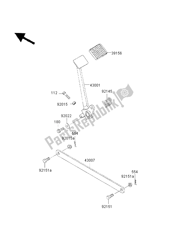 Tutte le parti per il Pedale Del Freno del Kawasaki Eliminator 125 2000