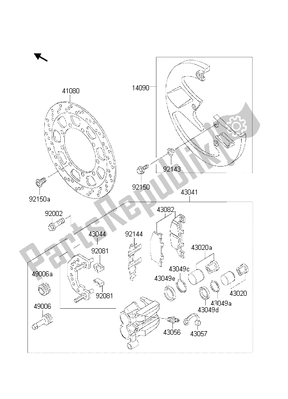 Todas las partes para Freno Frontal de Kawasaki KLE 500 2002