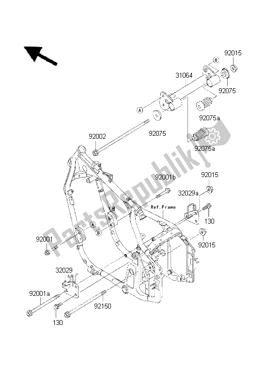 All parts for the Engine Mount of the Kawasaki VN 800 Drifter 2001